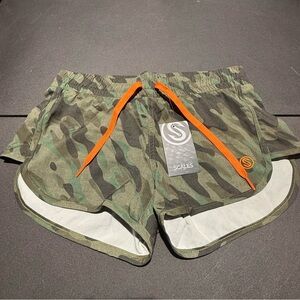 NWT-Scales Camo Shorts with Orange Accents
